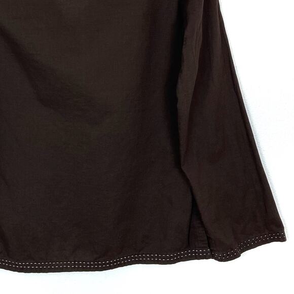 PrAna 100% Cotton Long Sleeve V-Neck Boho Top Small Brown - Picture 5 of 10